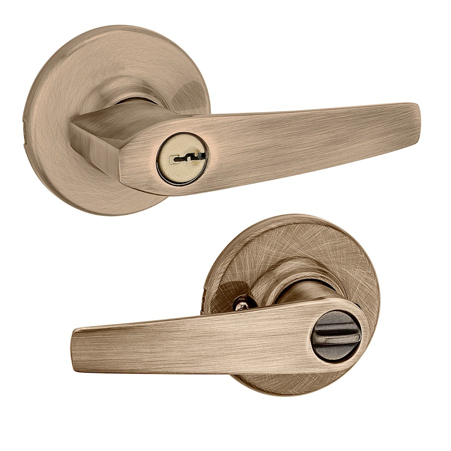 Cerradura Manija Delta Entrada Latón Antiguo 1