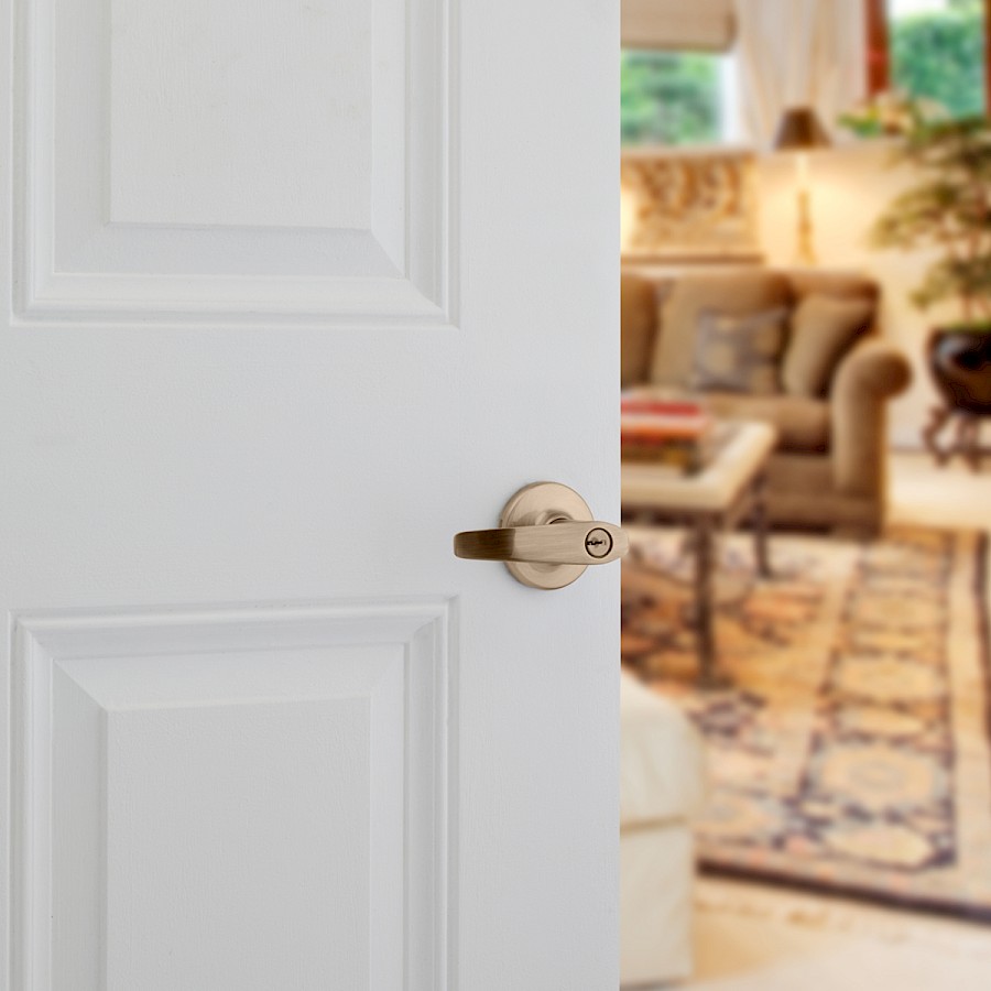 Cerradura Manija Delta Entrada Latón Antiguo 1