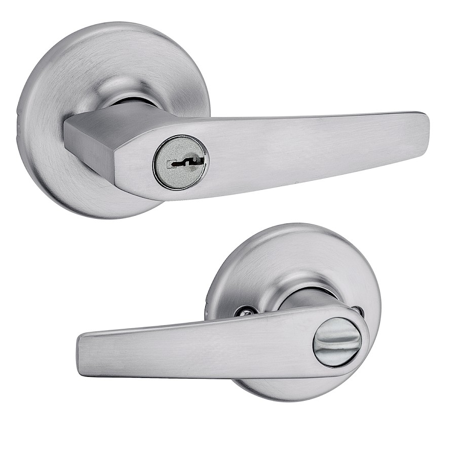 Cerradura Manija Delta Entrada Cromo Satinado 1