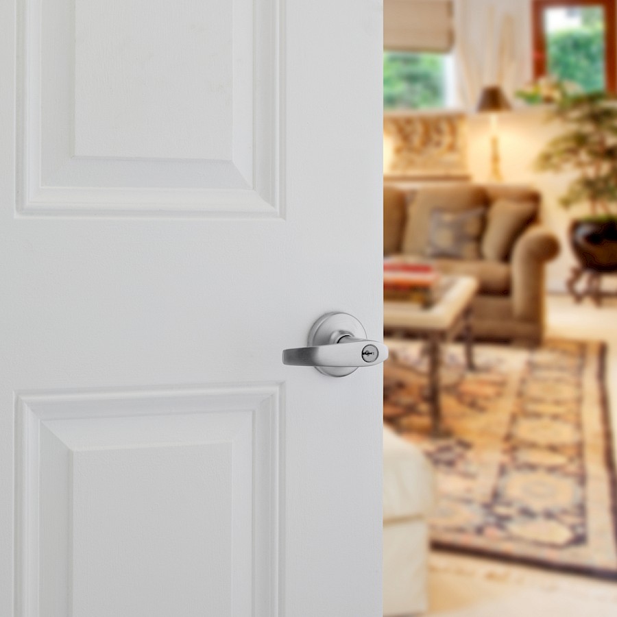 Cerradura Manija Delta Entrada Cromo Satinado 1