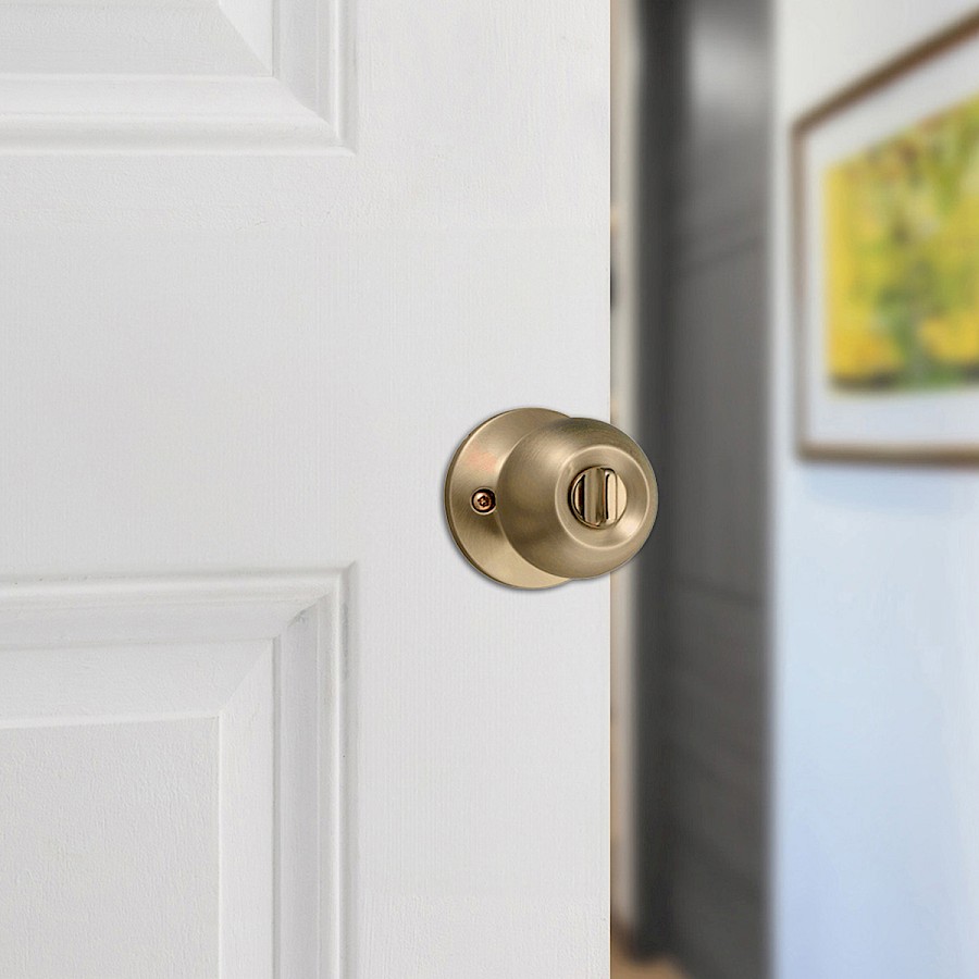 Cerradura Pomo Bala Entrada Latón Antiguo